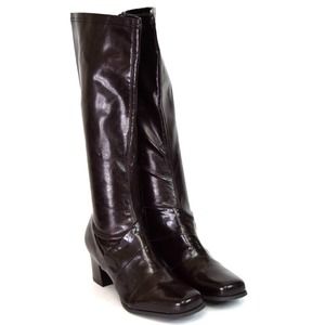 SOLD Franco Sarto Knee High Boots Women’s 10M Brown Block Heel Square Toe Zipper